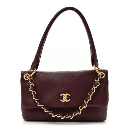 Chanel Lambskin Quilted Maxi Small Flap Burgundy 1 of 11