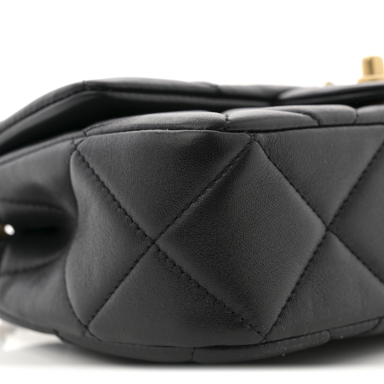 Chanel Lambskin Quilted Pearl Small Flap Black 9 of 10