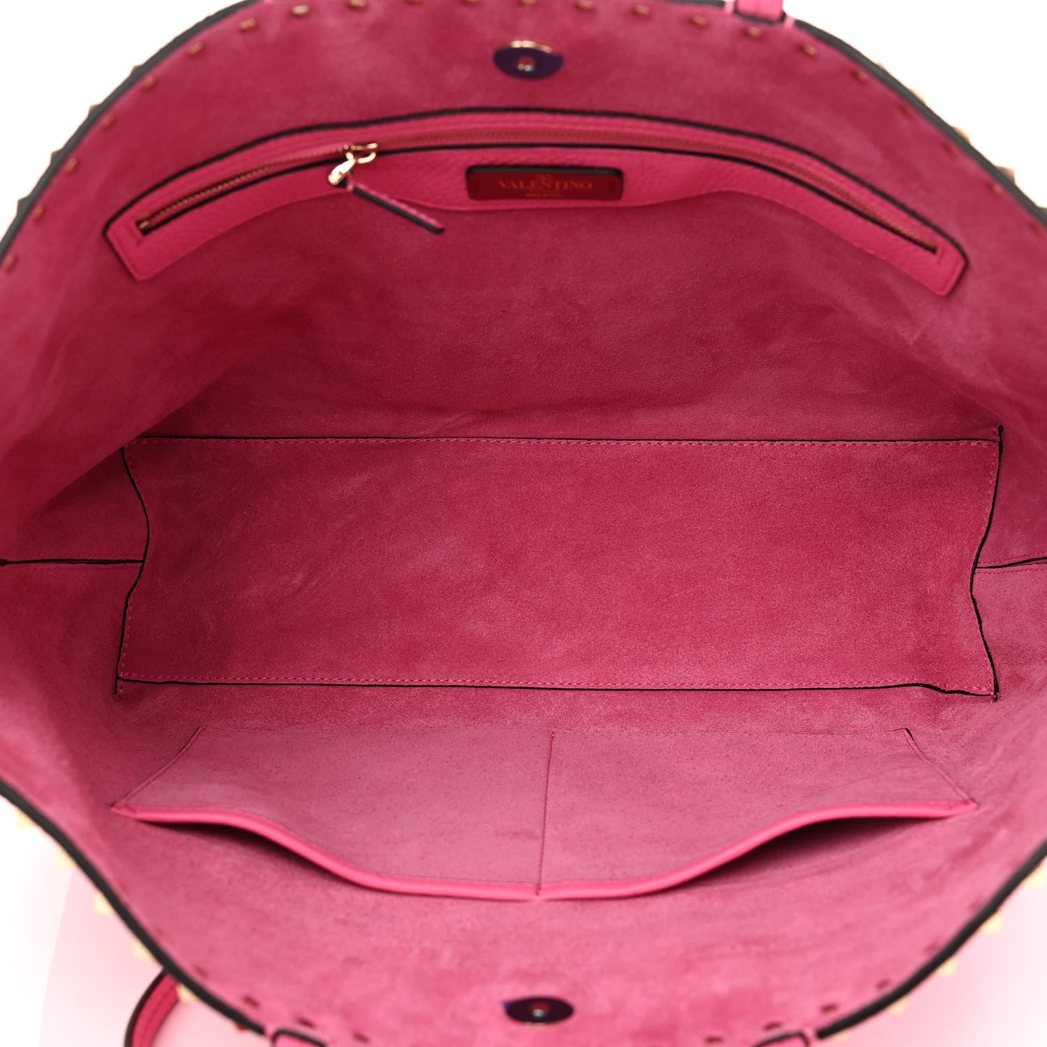 Valentino Garavani Grained Calfskin Rockstud Shoulder Tote Feminine Pink 5 of 11