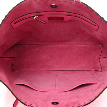 Valentino Garavani Grained Calfskin Rockstud Shoulder Tote Feminine Pink 5 of 11