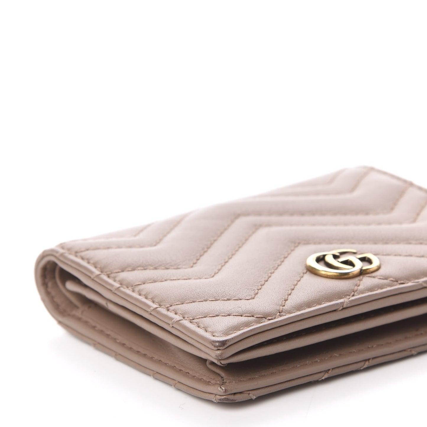 Calfskin Matelasse GG Marmont Card Case Porcelain Rose