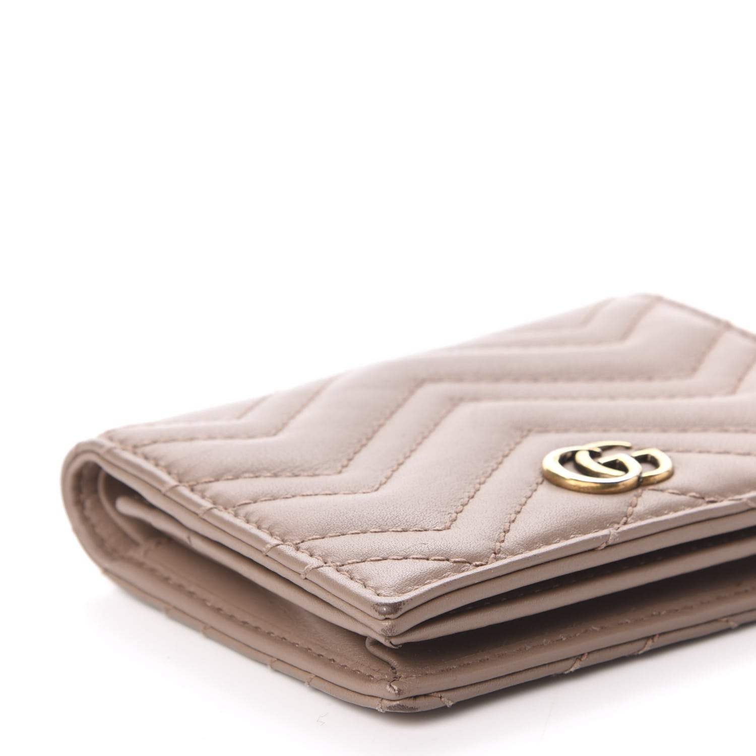 Gucci Calfskin Matelasse GG Marmont Card Case Porcelain Rose 8 of 10