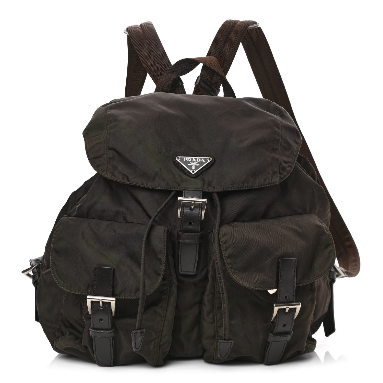 Prada Tessuto Nylon Vela Small Backpack Brown 1 of 10