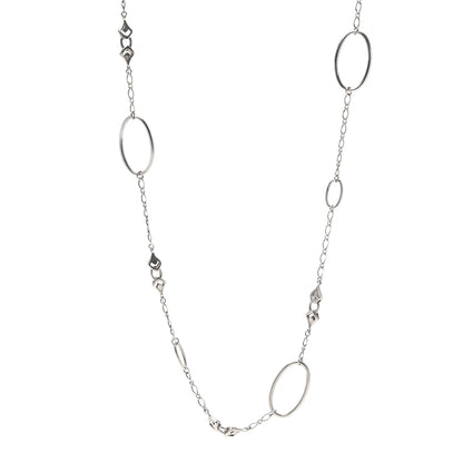John Hardy Sterling Silver Black Onyx White Sapphire Legends Naga Lariat Necklace 1 of 6
