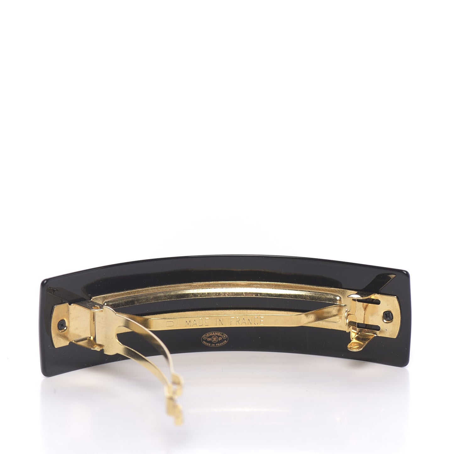 Crystal CC Hair Clip Barrette Black