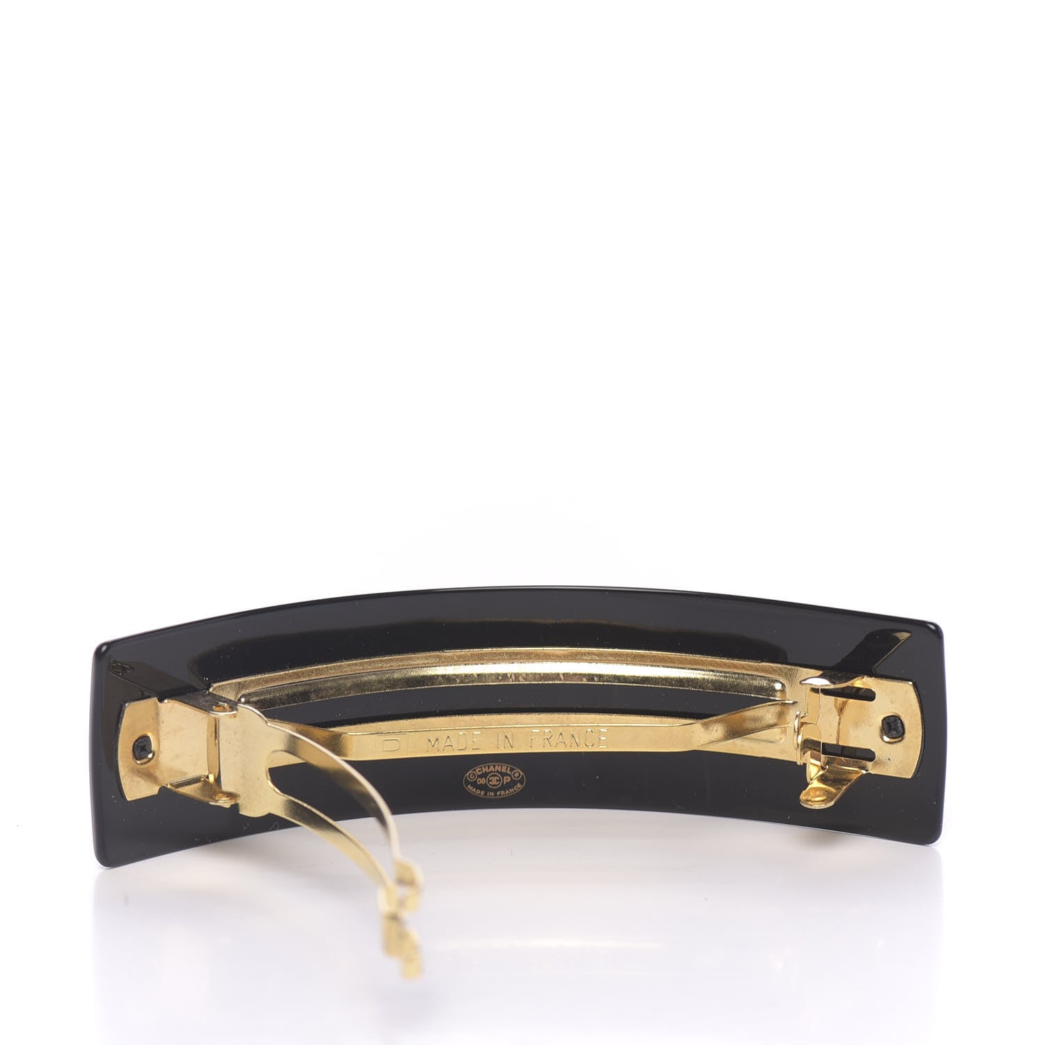 Chanel Crystal CC Hair Clip Barrette Black 3 of 5