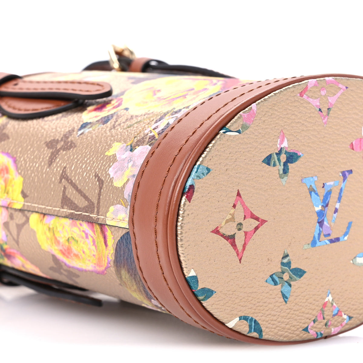 Louis Vuitton Metallic Monogram LV Garden Nano Bucket Bag Gold 9 of 11