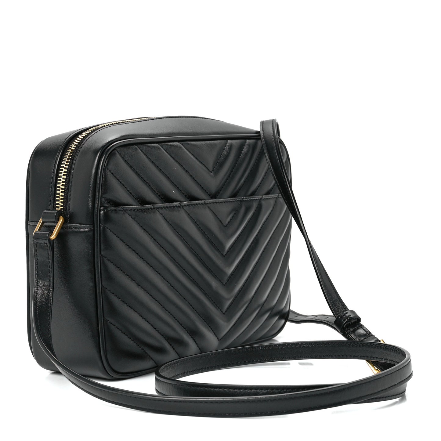 Calfskin Matelasse Monogram Lou Camera Bag Black