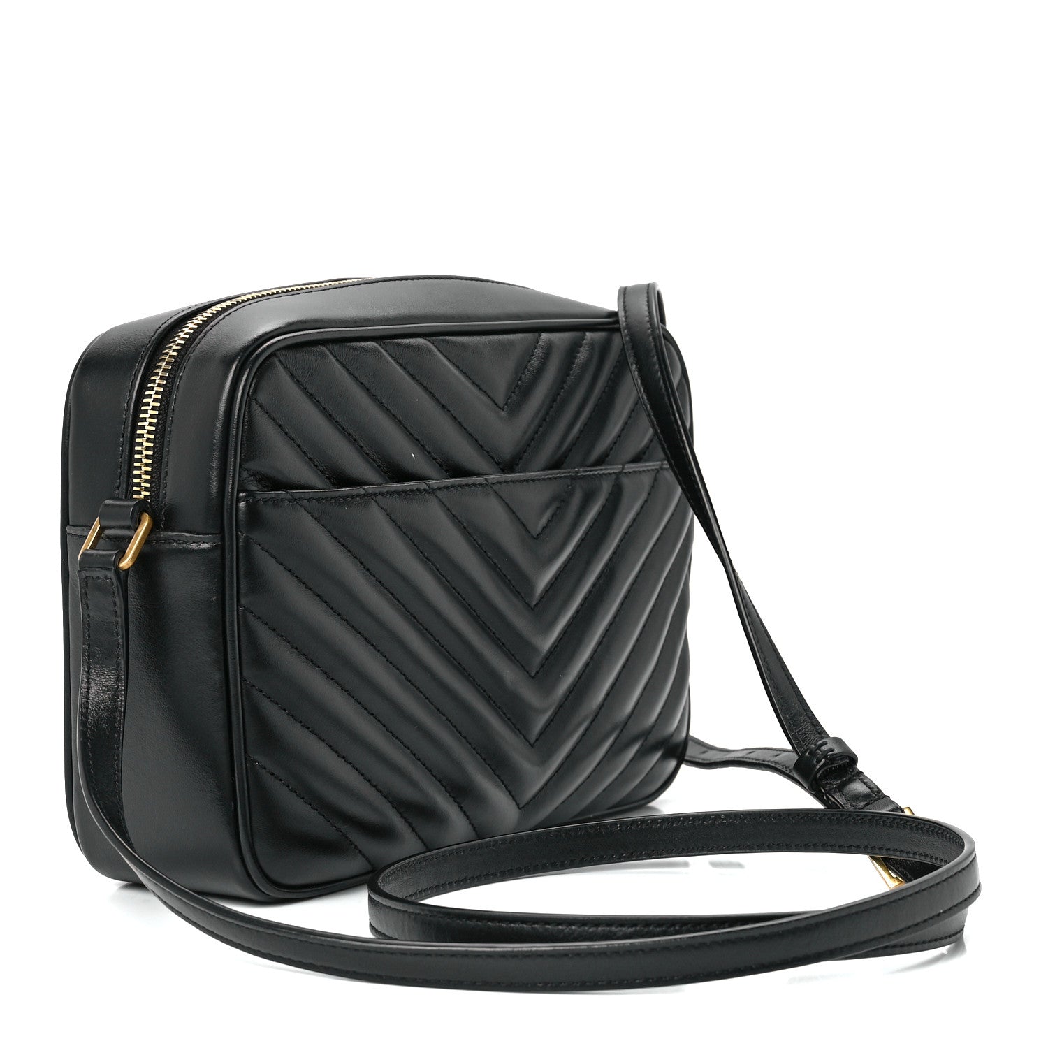 Saint Laurent Calfskin Matelasse Monogram Lou Camera Bag Black 3 of 11