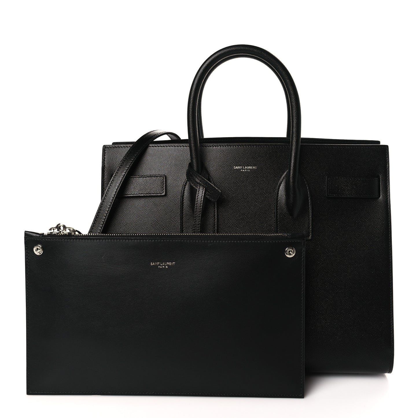 Grained Calfskin Small Sac De Jour Black