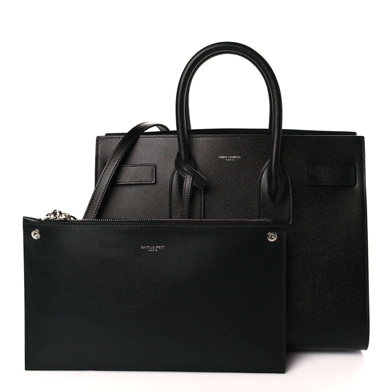 Saint Laurent Grained Calfskin Small Sac De Jour Black 1 of 10