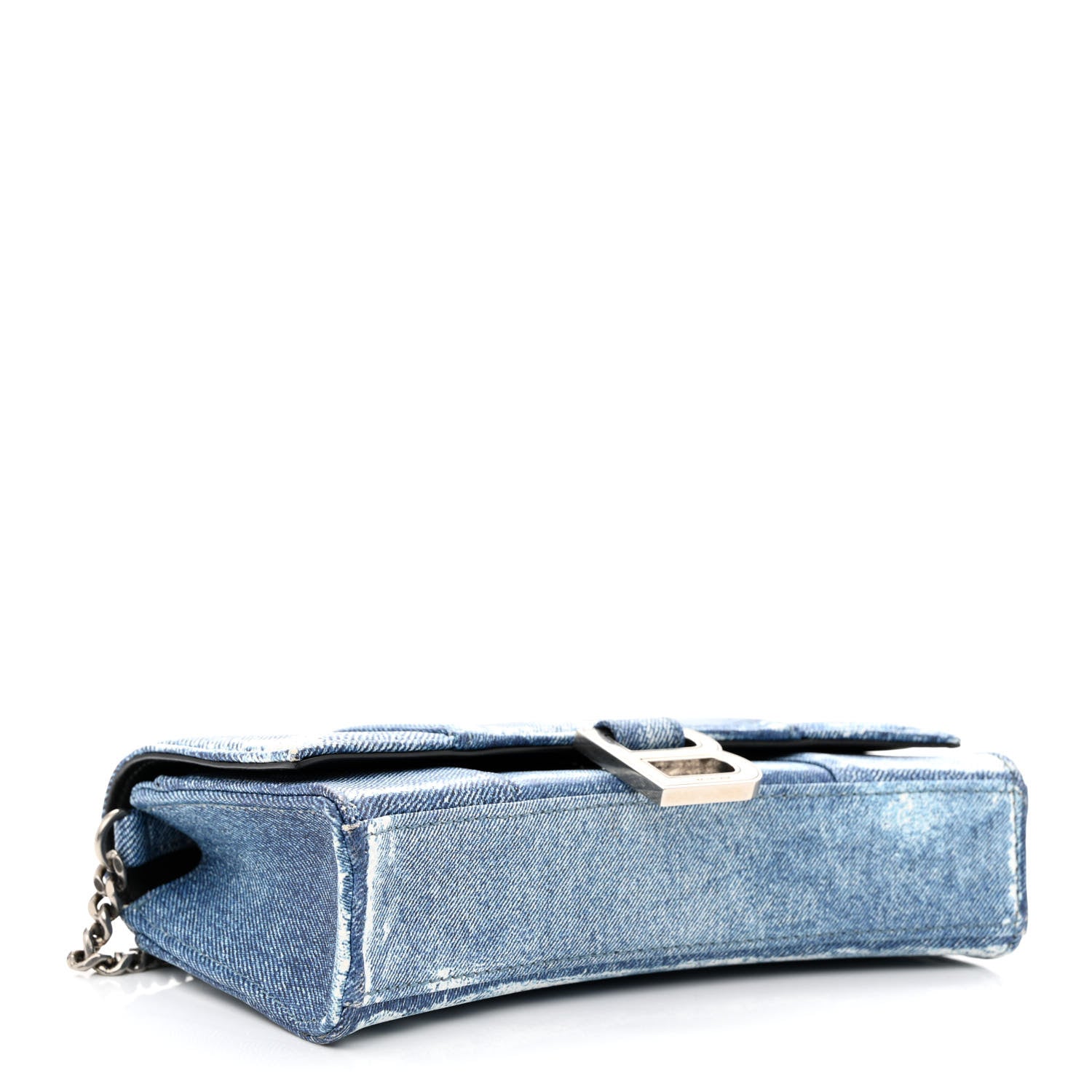 Balenciaga Nappa Denim Printed Hourglass Chain Bag Denim Blue 4 of 9