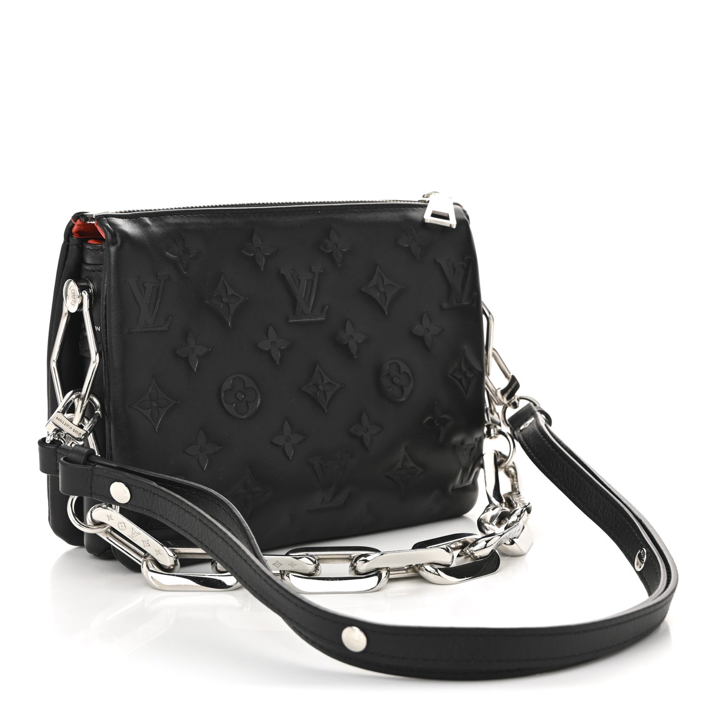 Lambskin Embossed Monogram Coussin BB Black