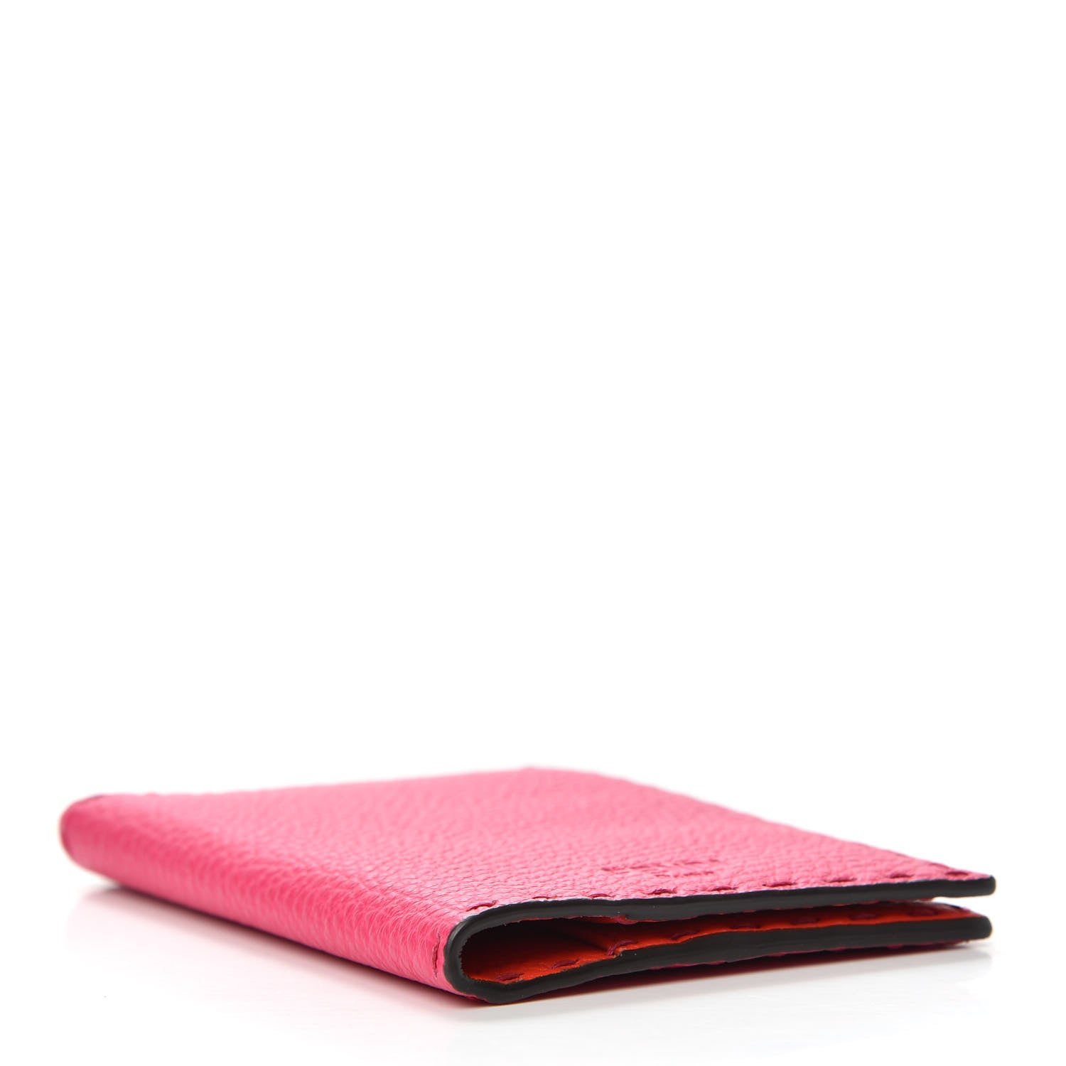 Fendi Cuoio Romano Selleria Bi-Color Passport Cover Fuxia Papavero 4 of 7
