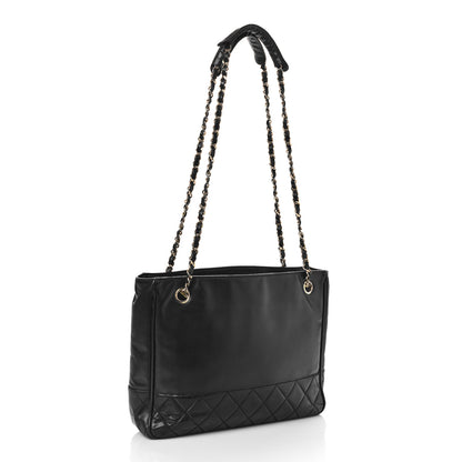Chanel Lambskin Quilted Shopping Tote Black 2 of 9