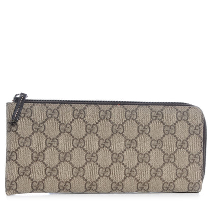 Gucci Wallet GG Monogram Zip Around Canvas Brown 1 of 8