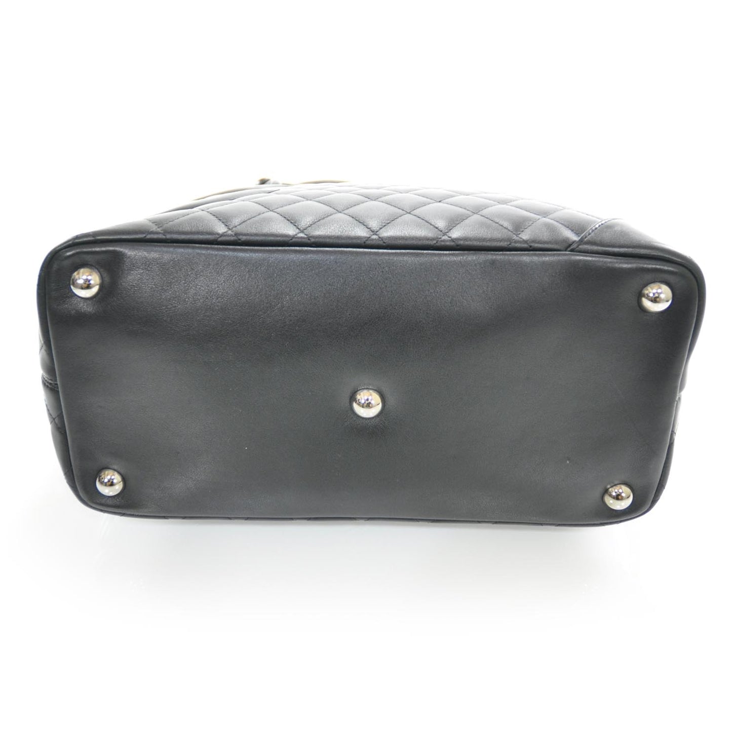 Calfskin Quilted Large Cambon Tote Black