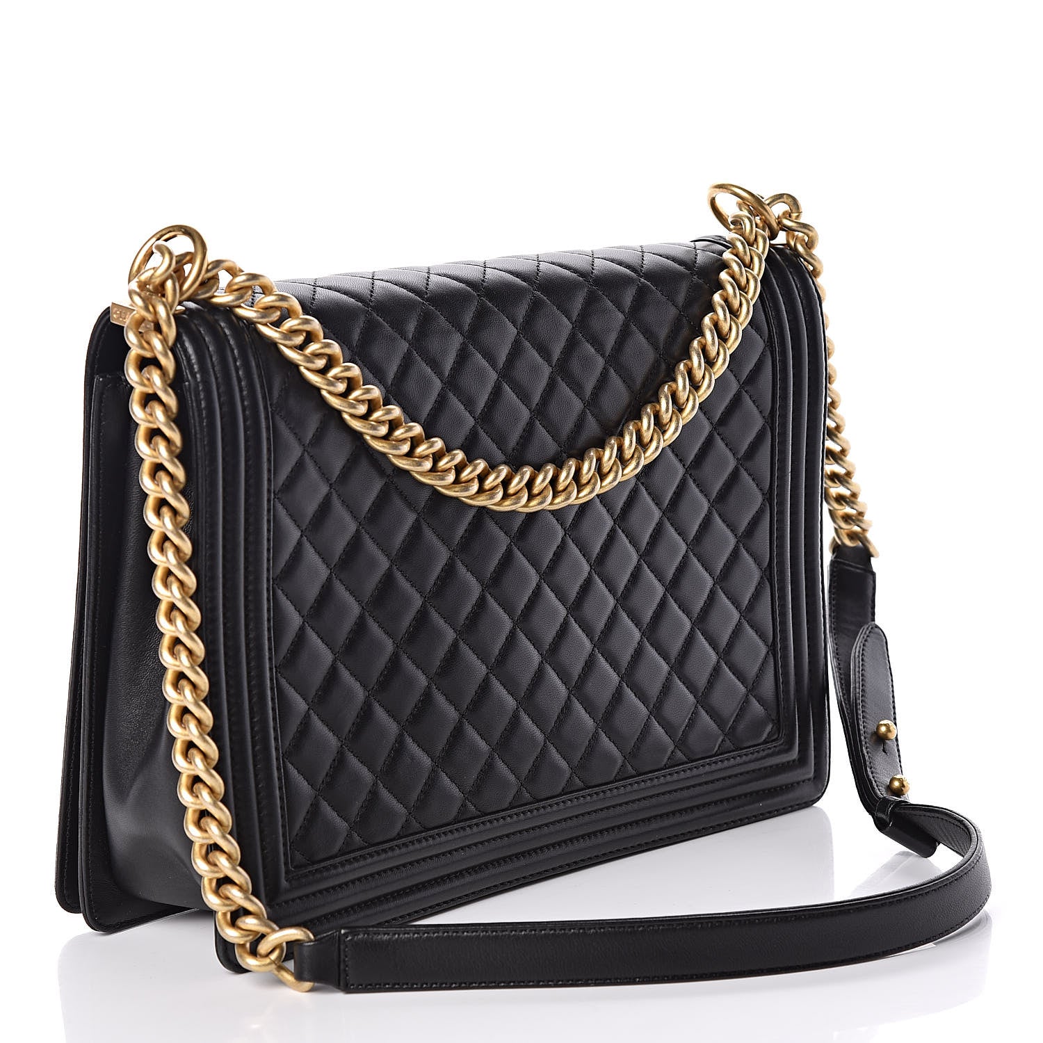 Chanel Lambskin Quilted Large Boy Flap Black 3 of 9