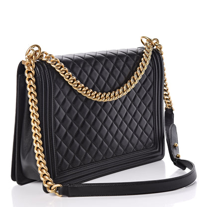 Chanel Lambskin Quilted Large Boy Flap Black 3 of 9