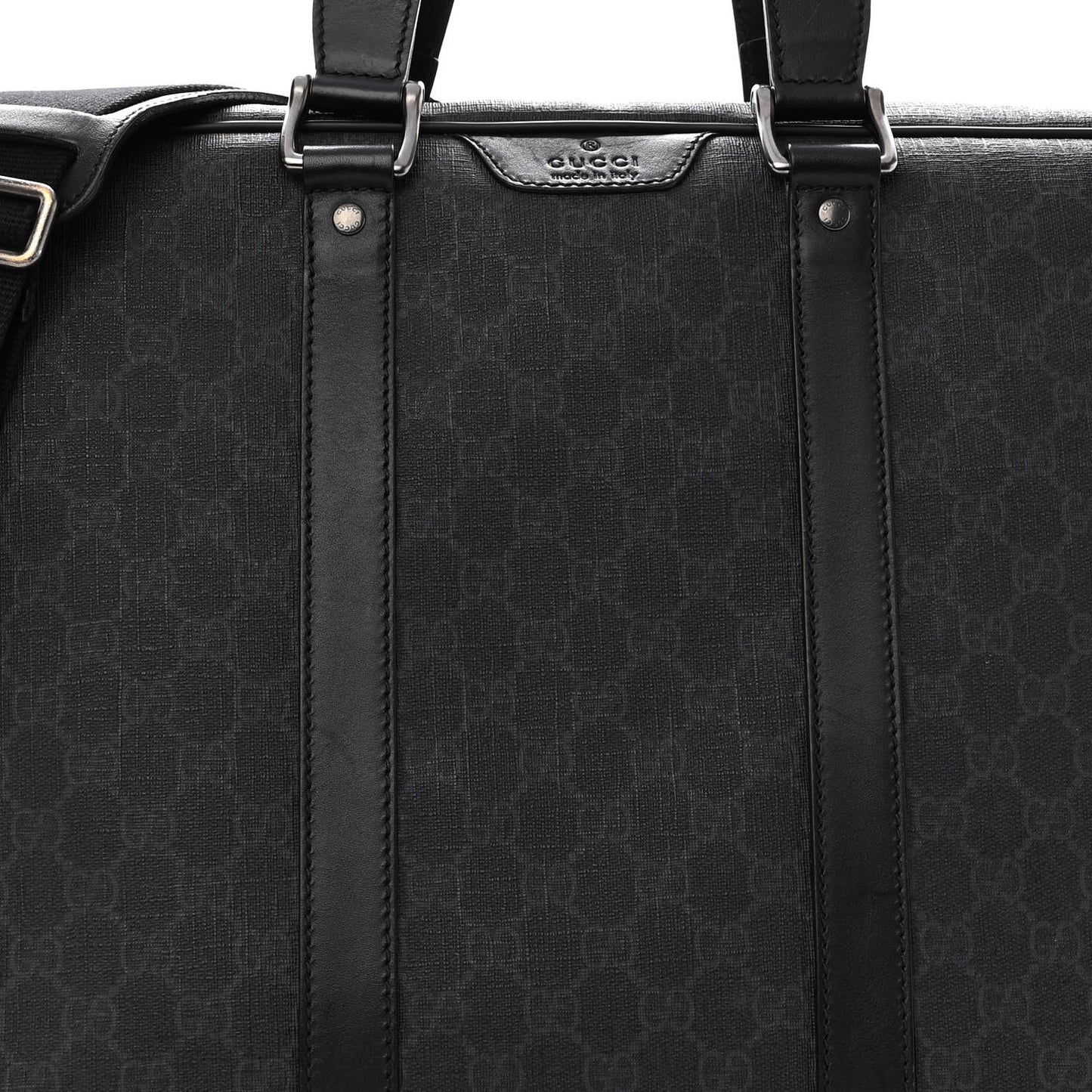 GG Supreme Monogram Briefcase Black Grey