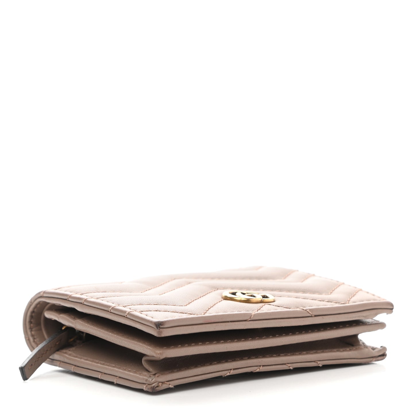 Calfskin Matelasse GG Marmont Card Case Wallet Porcelain Rose