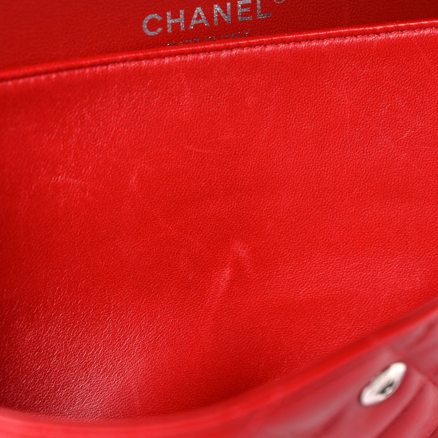 Lambskin Quilted Jumbo Double Flap Red
