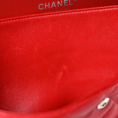 Chanel Lambskin Quilted Jumbo Double Flap Red 18 of 26