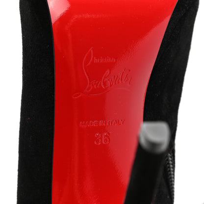 Christian Louboutin Suede Calfskin Louise XI 120 Thigh High Boots 36 Black 6 of 7
