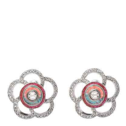Chanel Crystal CC Camellia Earrings 1 of 4