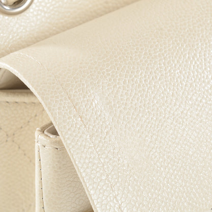 Chanel Pearly Caviar Quilted Jumbo Double Flap Dark White 11 of 11