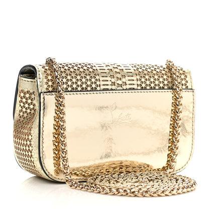 Christian Louboutin Metallic Laser Cut Nappa Mini Sweety Charity Crossbody Bag Gold 2 of 9