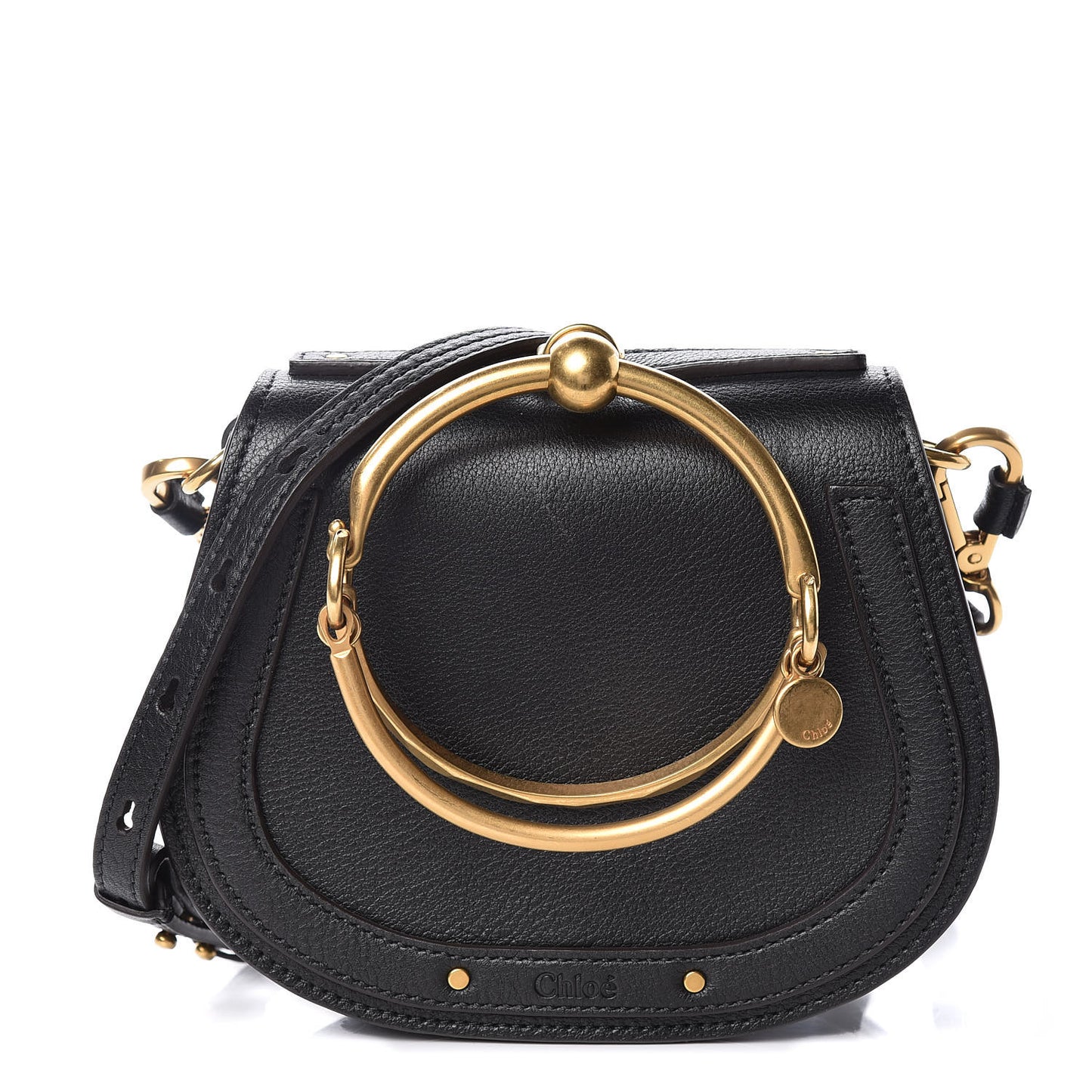 Calfskin Small Nile Bracelet Bag Black