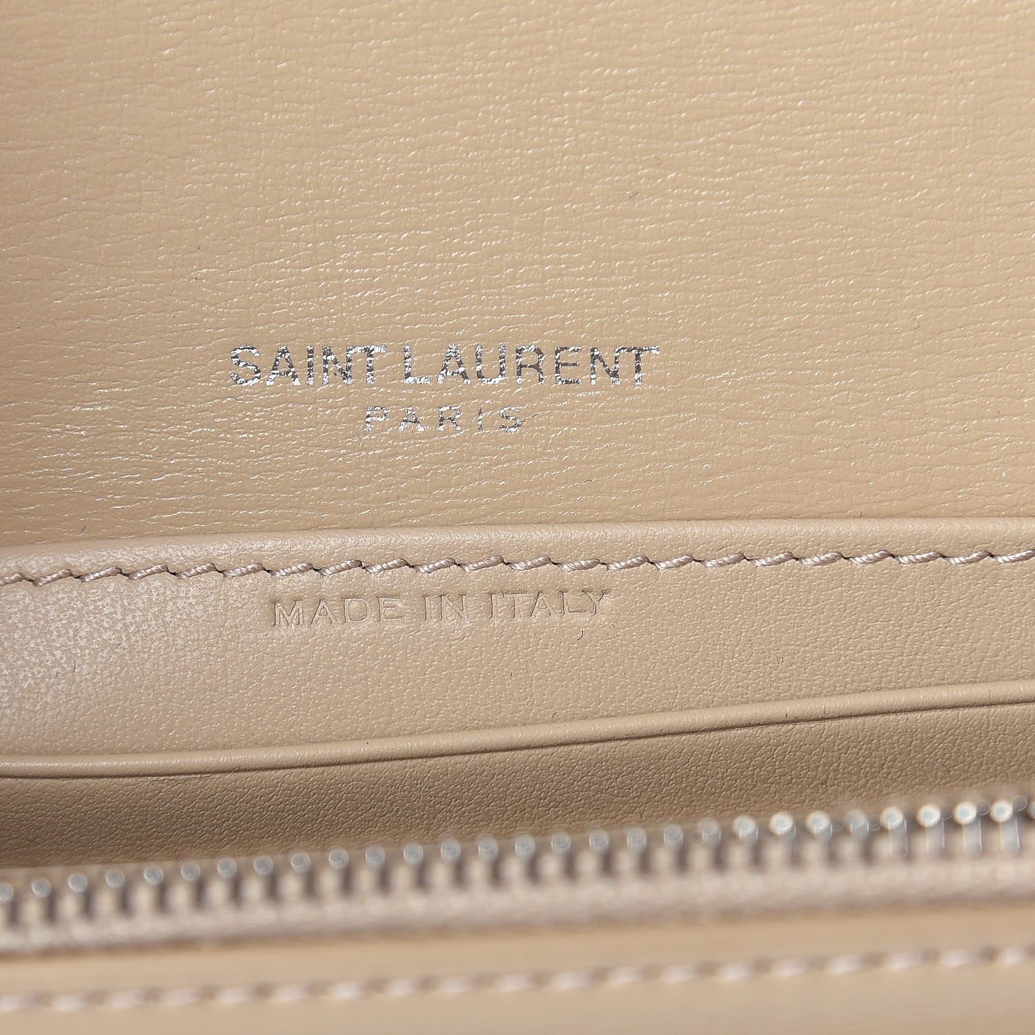 Saint Laurent Calfskin Monogram Sunset Chain Wallet Nude Powder 6 of 9