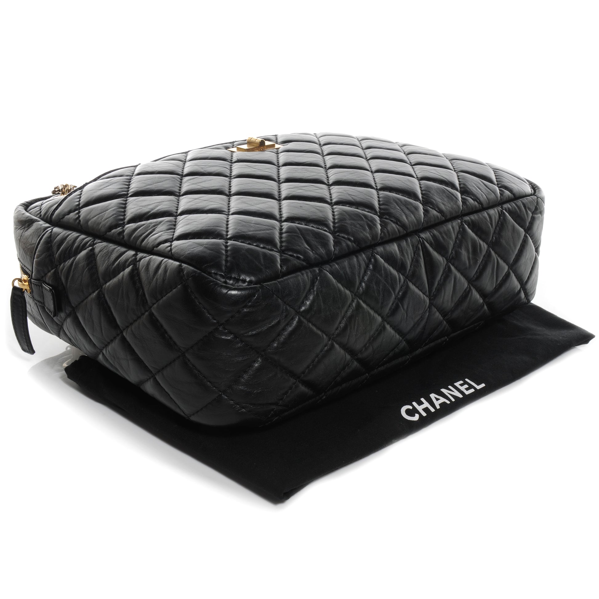 Chanel Aged Calfskin Quilted Large Reissue Camera Case Black 4 of 8