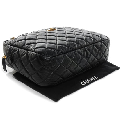 Chanel Aged Calfskin Quilted Large Reissue Camera Case Black 4 of 8