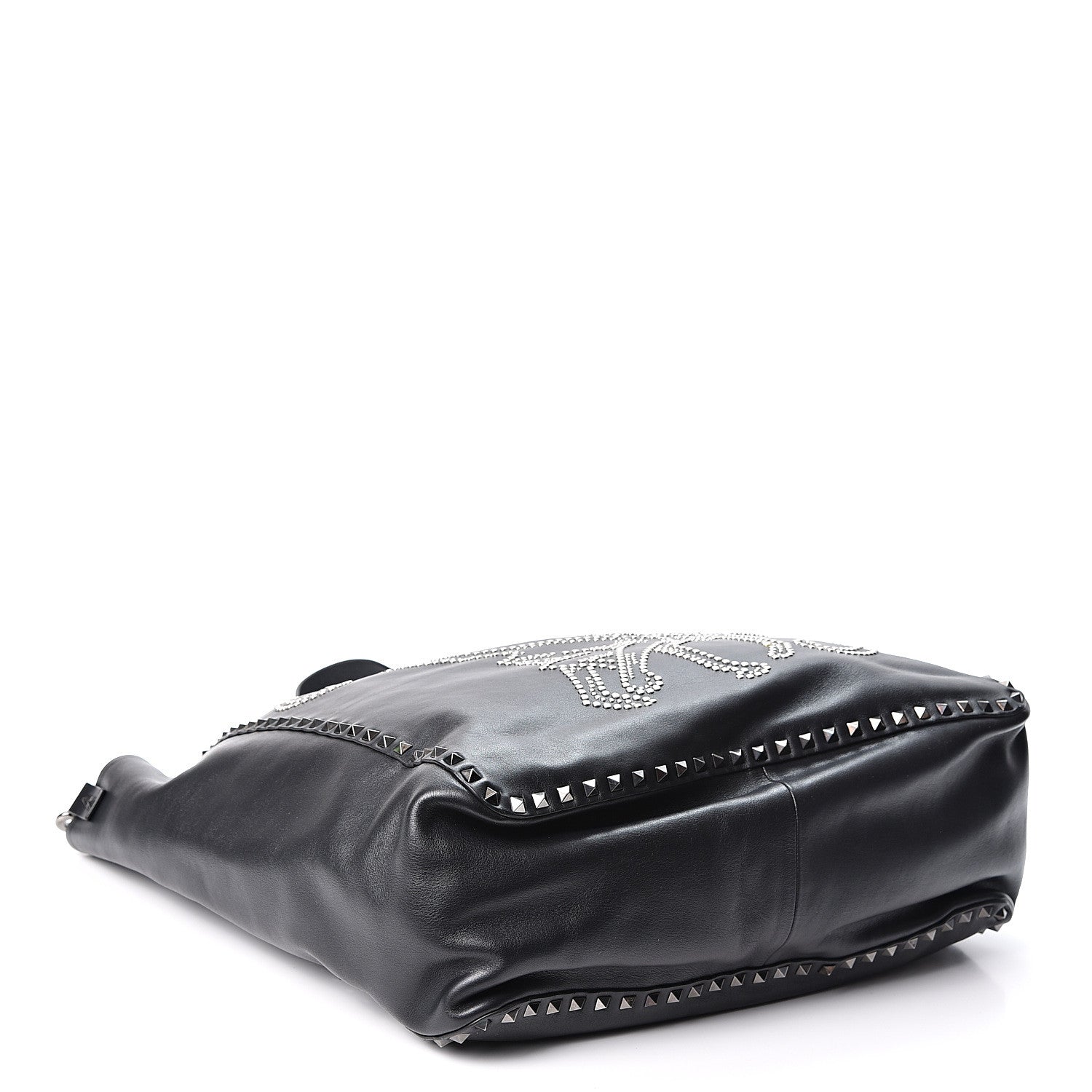 Valentino Garavani Vitello Monkey Studded Rockstud Tote Black 3 of 7