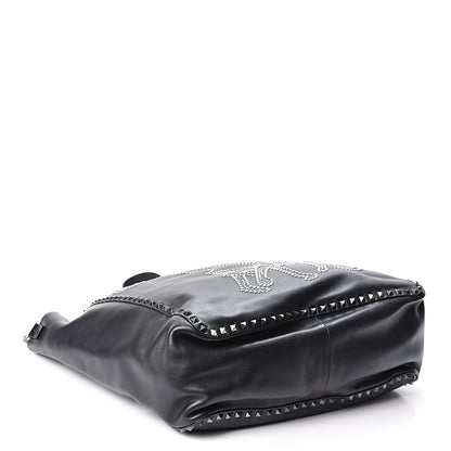 Valentino Garavani Vitello Monkey Studded Rockstud Tote Black 3 of 7