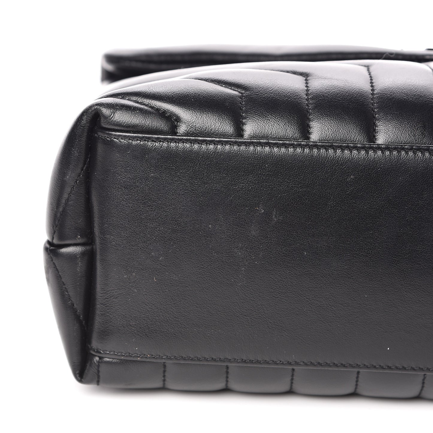 Calfskin Y Quilted Monogram Medium Loulou Chain Satchel Black