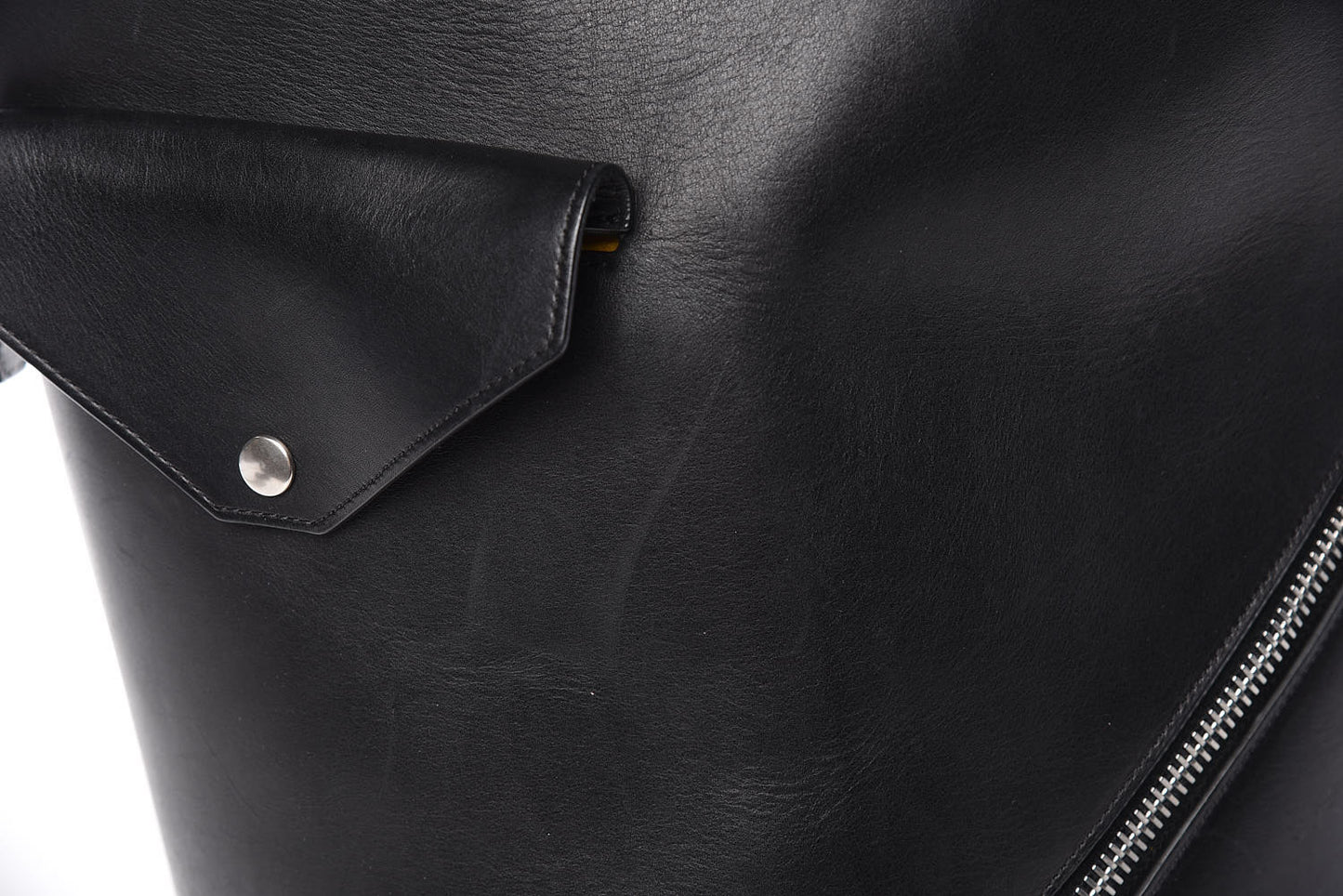 Natural Calfskin Biker Bucket Shoulder Bag Black Sunflower