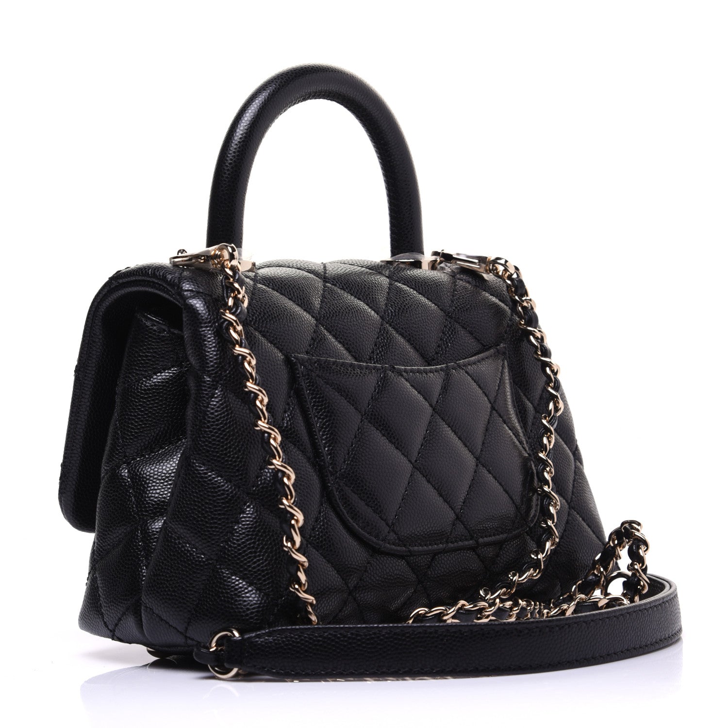 Chanel Caviar Quilted Extra Mini Coco Handle Flap Black 3 of 12