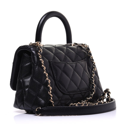 Chanel Caviar Quilted Extra Mini Coco Handle Flap Black 3 of 12