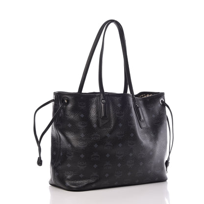 MCM Visetos Medium Liz Reversible Shopper Tote Black 4 of 20