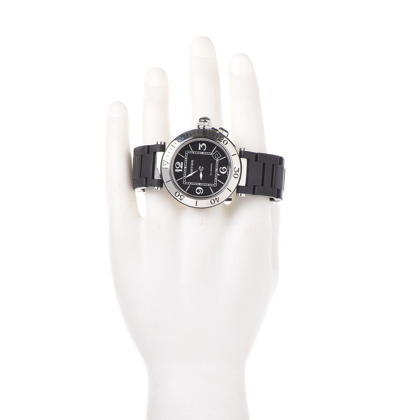 Stainless Steel Rubber 40mm Pasha C Seatimer Automatic Watch Black