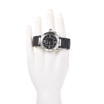 Cartier Stainless Steel Rubber 40mm Pasha C Seatimer Automatic Watch Black 2 of 7
