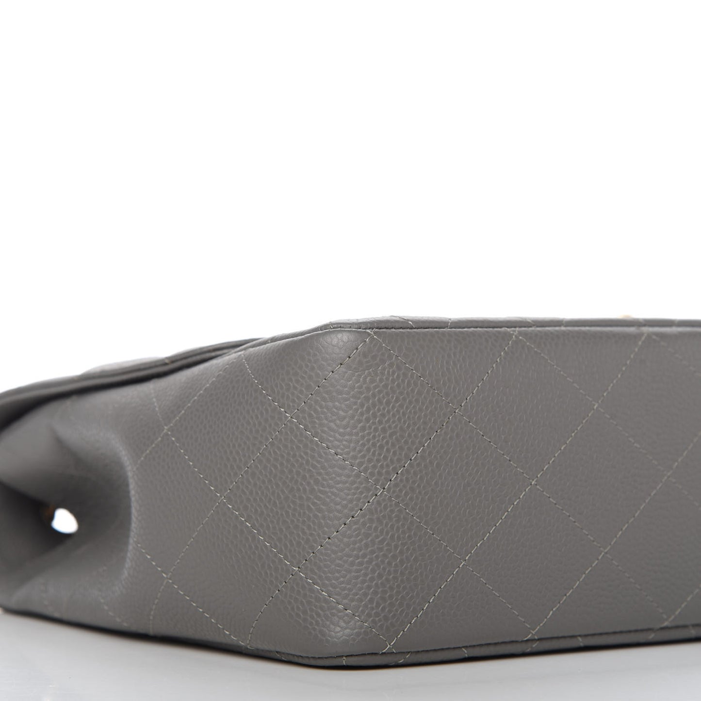 Caviar Quilted Jumbo Single Flap Grey