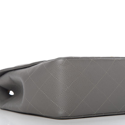 Chanel Caviar Quilted Jumbo Single Flap Grey 6 of 11