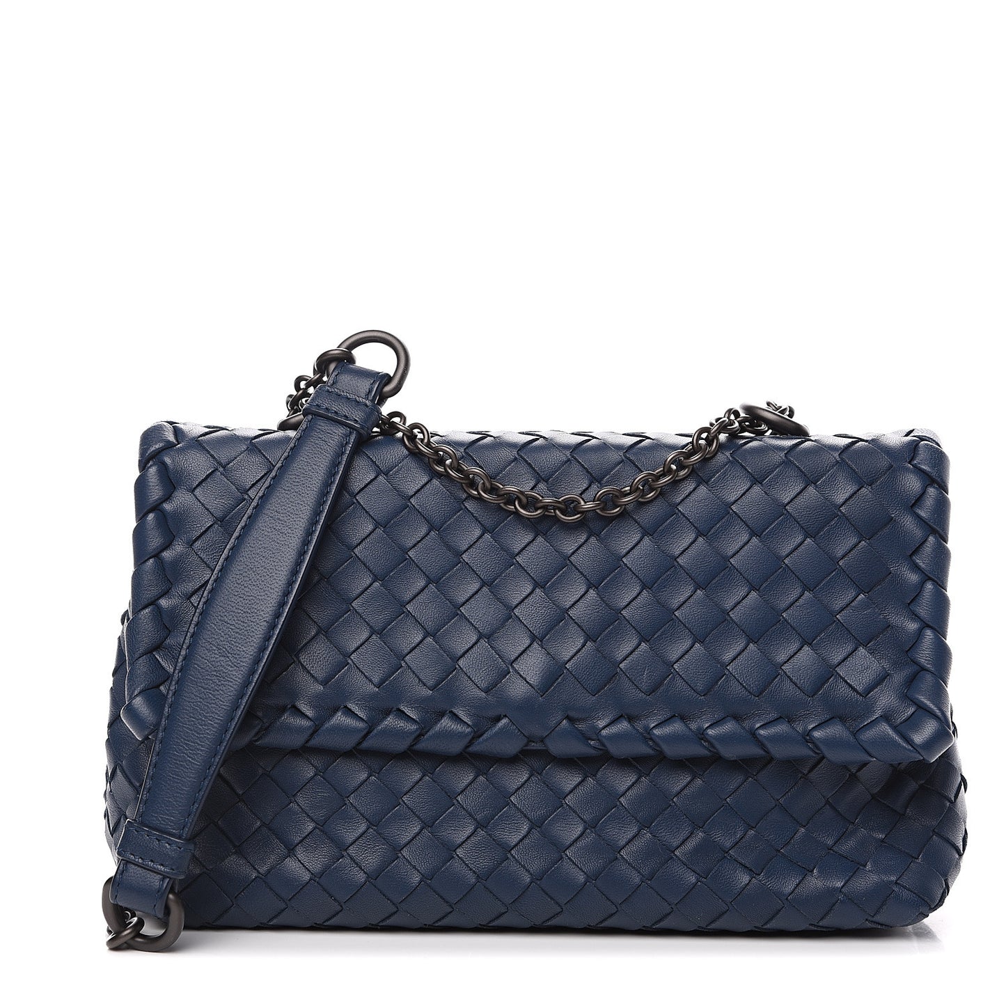 Nappa Intrecciato Baby Olimpia Shoulder Bag Denim