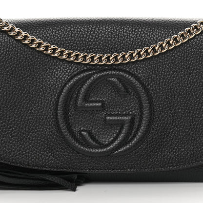 Gucci Pebbled Calfskin Medium Soho Flap Crossbody Black 8 of 11