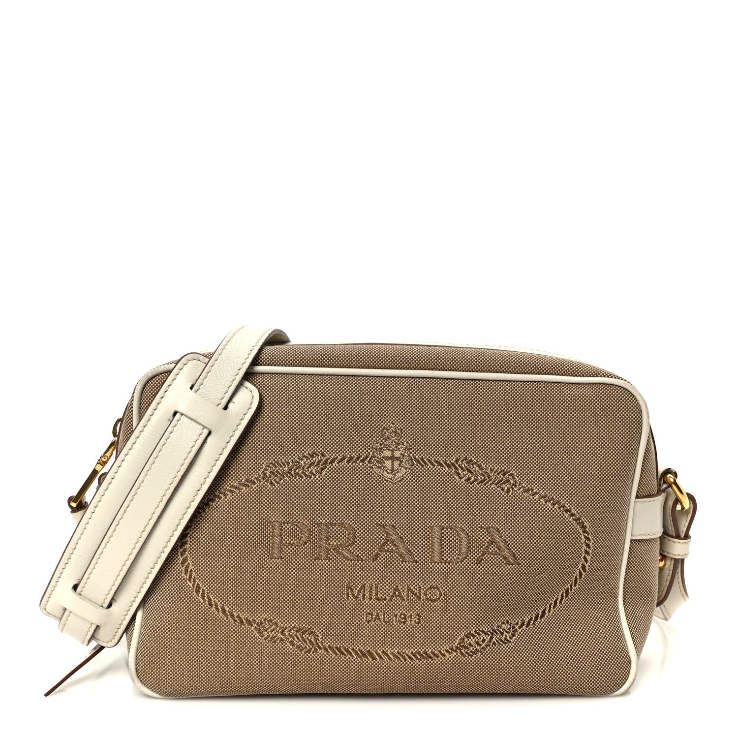 Prada Jacquard Logo Camera Bag Corda Talco 1 of 11
