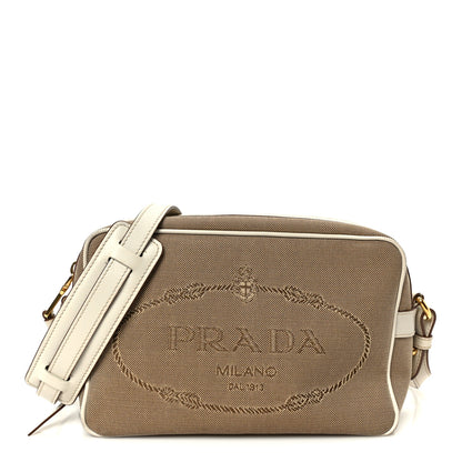 Prada Jacquard Logo Camera Bag Corda Talco 1 of 11
